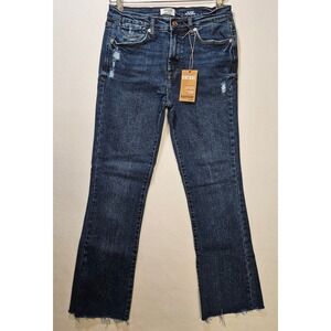 Kensie Women's Vintage Luxe Tessa Boot Cut Jeans, Blue, Size 6/28, Cut Hem, EUC